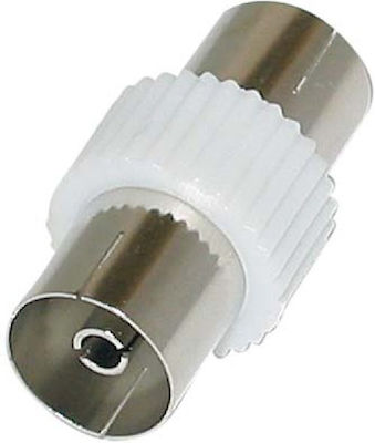 Converter Coaxial female to Coaxial female White 1pcs (DM-0462-L)