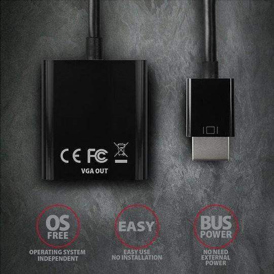 Axagon Convertor HDMI masculin în VGA feminin 1buc RVH-VGN