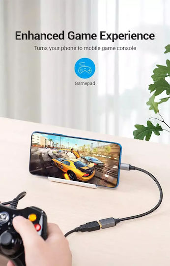 Vention Ccxhb Μετατροπέας USB-C male σε USB-A female Γκρι 1τμχ
