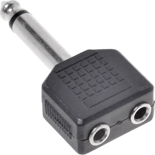 KAL Electronics Konverter 6.3mm männlich auf 3.5mm 2x weiblich Weiß 1 Stück XS-P034