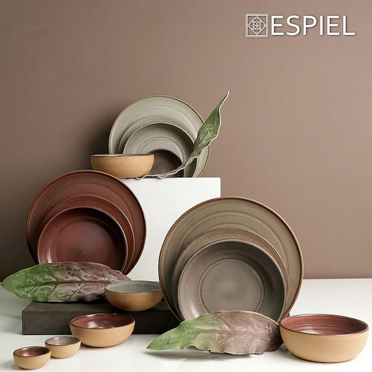 Espiel Calabria Pink Plate Shallow Ceramic with Diameter 22.7cm