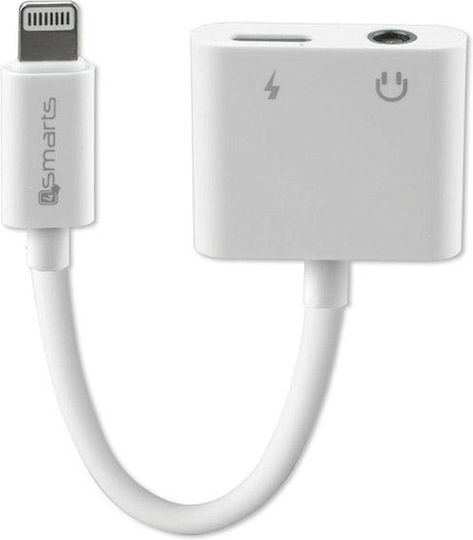 4Smarts Μετατροπέας Lightning male σε 3.5mm / Lightning female Λευκό 1τμχ 4S468673