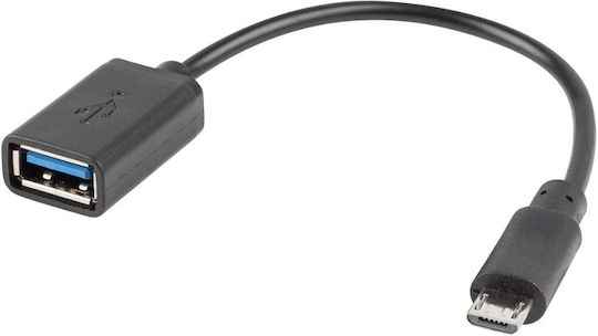 Lanberg Μετατροπέας micro USB male σε USB-A female 1τμχ AD-OTG-UM-01