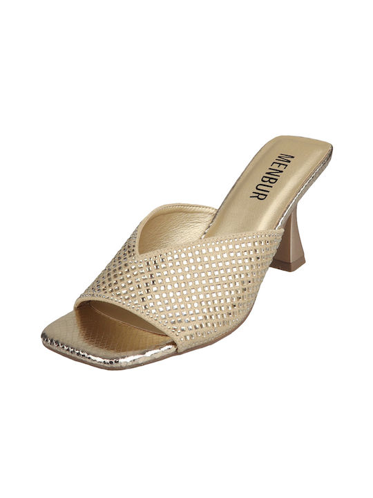 Menbur Heel Mules Gold