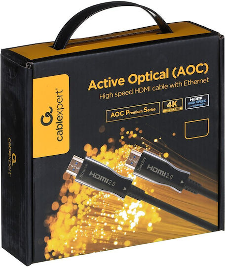 Cablexpert Active Optical Aoc HDMI 2.0 Premium High Speed 4K 60Hz HDR Cable HDMI Male - HDMI Male 10m Black