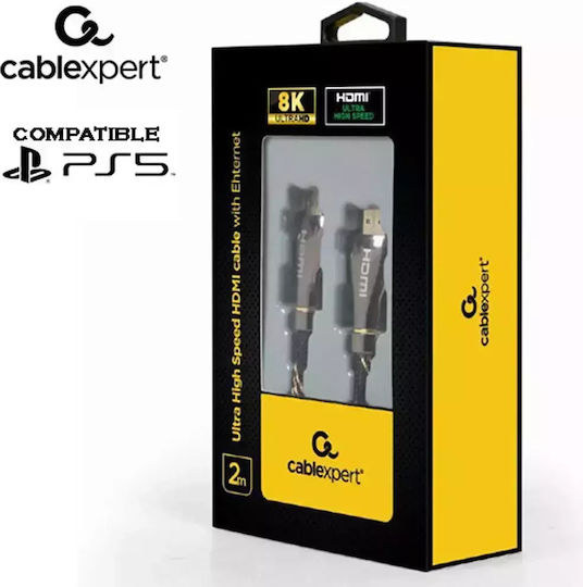 Cablexpert High Speed HDMI 2.1 Ultra High Speed 48Gbps 4K 120Hz HDR VRR Cable HDMI Male - HDMI Male 5m Black