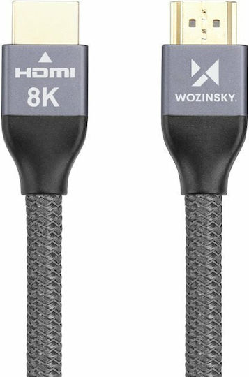 Wozinsky HDMI 2.1 Cablu HDMI de sex masculin - HDMI de sex masculin 2m Gri