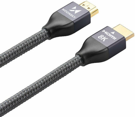 Wozinsky HDMI 2.1 Ultra High Speed 48Gbps 4K 120Hz HDR VRR Cable HDMI Male - HDMI Male 1m Gray