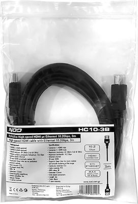 NOD Cable HDMI male - HDMI male 3m Μαύρο