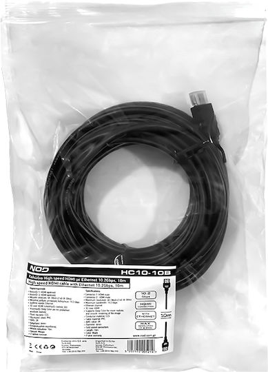 NOD Cablu HDMI de sex masculin - HDMI de sex masculin 10m Negru