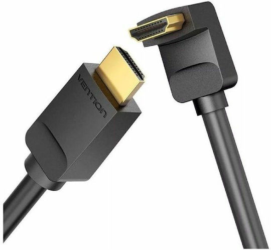 Vention HDMI 2.0 Premium High Speed 4K 60Hz HDR Angle (90°) Cable HDMI male - HDMI male 3m Μαύρο