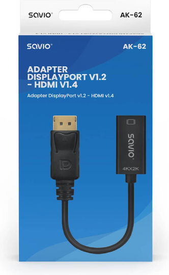 Savio HDMI 1.4 High Speed 1080p 120Hz Cable HDMI male - HDMI male 0.2m Μαύρο