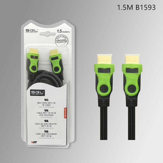 SGL Cable HDMI male - HDMI male 1.5m Μαύρο