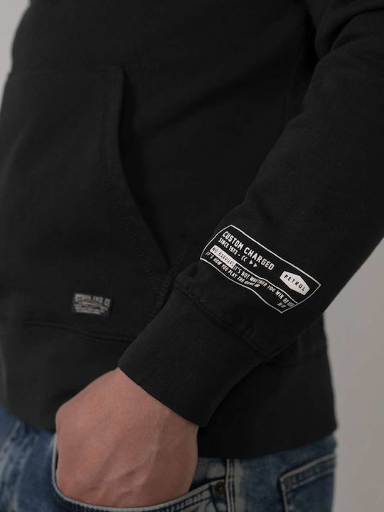 Petrol Industries Herren Sweatshirt mit Kapuze und Taschen black