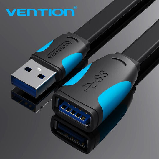 Vention USB 3.0 Cable USB-A male - USB-A female Μαύρο 2m VAS-A13-B200