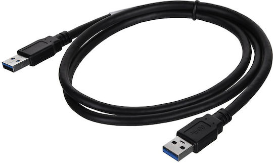 Lanberg USB 3.0 Кабел USB-A мъжки - USB-A мъжки Черен 1м CA-USBA-30CU-0010-BK