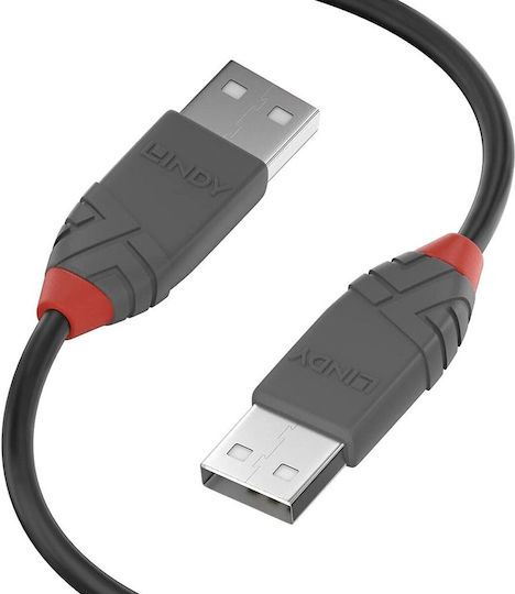 Lindy USB 2.0 Кабел USB-A мъжки - USB-A мъжки Черен 3м 36694