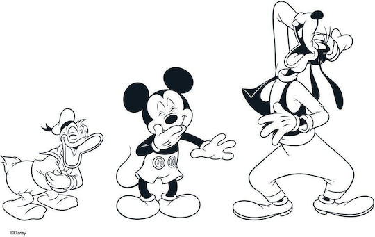 Mickey Zeichenblock 23x33 40 Blätter mit Auto-Schablone 2 Seiten Farbe 2 Designs