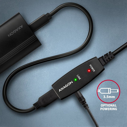 Axagon USB 2.0 Kabel USB-A-Stecker - USB-A-Buchse Schwarz 5m ADR-205