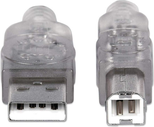 Manhattan USB 2.0 Kabel USB-A-Stecker - Micro-USB-B-Stecker Silber 3m 340458