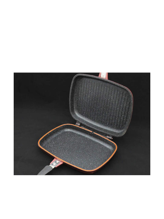 Royalty Line Double Pan made of Aluminum with Stone Coating Burgundy 28cm