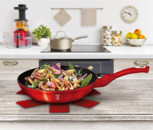 Berlinger Haus Metallic Line Тиган от Алуминий с Каменно Покритие Колекция Burgundy 20см