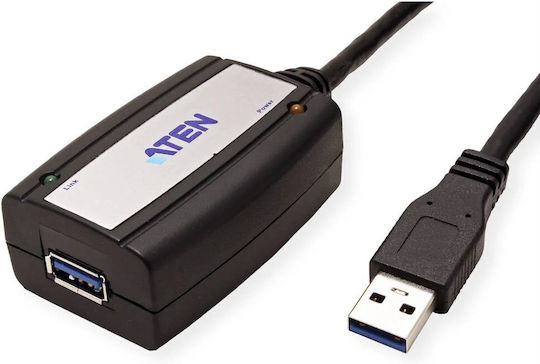 Aten USB 3.0 Кабел USB-A мъжки - USB-A женски Черен 5м UE350A