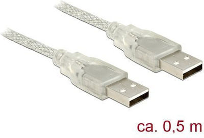 DeLock 0.5m USB 2.0 Cable A-Male White (83886)