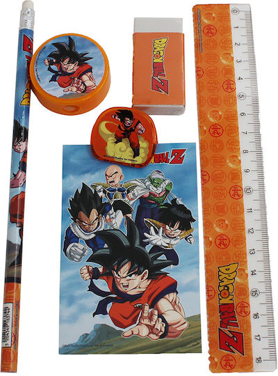 Gim Dragon Ball Παιδικό Σετ Γραφικής Ύλης με Μολύβι, Ξύστρα, Γόμα, Χάρακα και Μολυβοθήκη 7τμχ