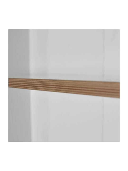 Kids Wooden Bookcase White 64x26x182cm