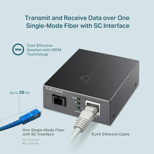 TP-LINK v1 Медиен конвертор 1бр (TL-FC111B-20)