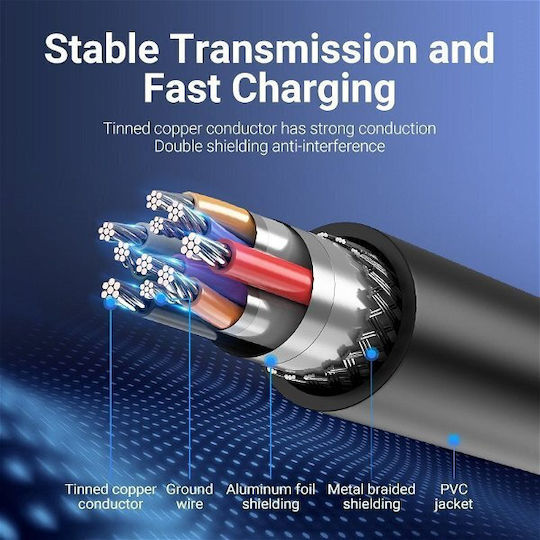 Vention Regular USB 3.0 to micro USB Cable Μαύρο 0.5m 1τμχ
