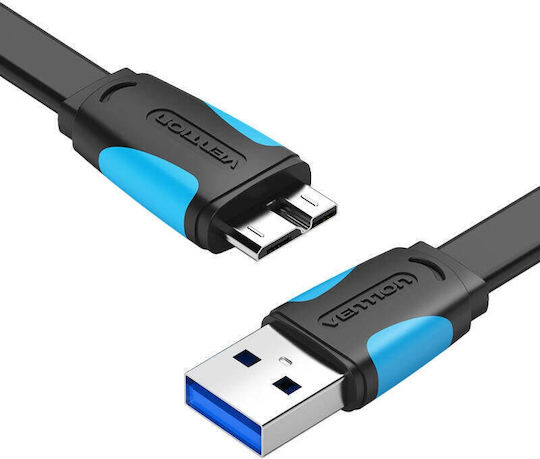 Vention Flach USB 3.0 auf Micro-USB-Kabel Schwarz 1.5m (VAS-A12-B150) 1Stück