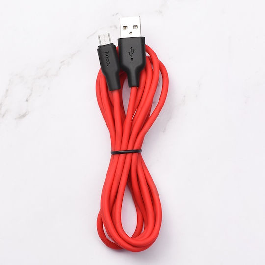 Hoco X21 Braided USB 2.0 spre micro USB Cablu Roșu 1m (HC-X21MR) 1buc
