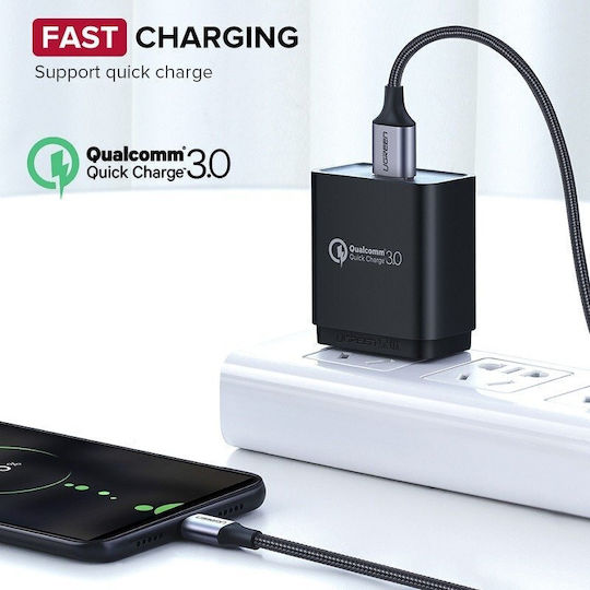 Ugreen US290 1m Regular USB 2.0 to micro USB Cable Silver (60151)