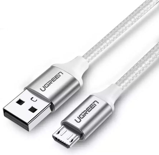 Ugreen US290 1m Regular USB 2.0 to micro USB Cable Silver (60151)