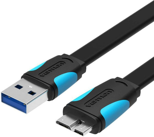 Vention Flat USB 3.0 spre micro USB Cablu Negru 2m (VAS-A12-B200) 1buc