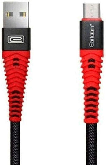 Earldom Braided USB 2.0 to micro USB Cable Μαύρο 1m (EC-060M)