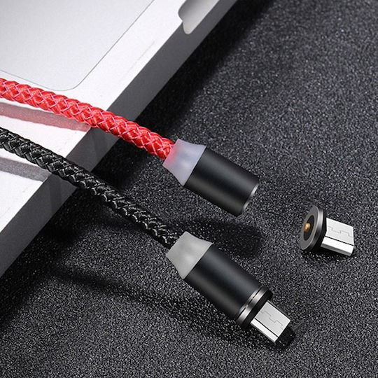 Usams US-SJ294 Плетена / Магнитен USB 2.0 до микро USB кабел Червен 1м (SJ294USB02) 1бр
