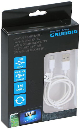 Grundig 1m Regular USB 2.0 to micro USB Cable White (09694)