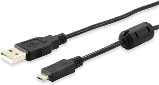 Equip Regular USB 2.0 to micro USB Cable Μαύρο 1m 128596 1τμχ