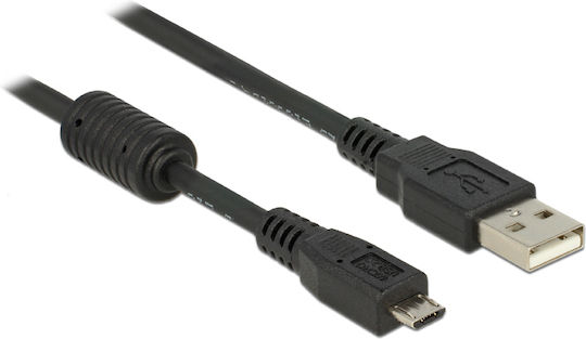 DeLock Regular USB 2.0 to micro USB Cable Μαύρο 2m (82335)