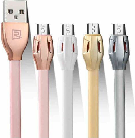 Remax Flat USB 2.0 to micro USB Cable Ροζ 1m (Laser)