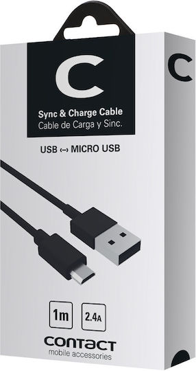 Contact Regular USB 2.0 spre micro USB Cablu Negru 1m (S1902797) 1buc