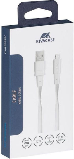 Rivacase Flat USB 2.0 to micro USB Cable Λευκό 1.2m (PS6000WT12)