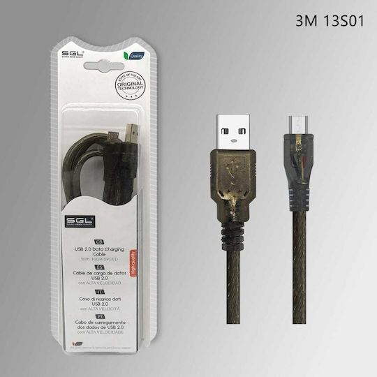 SGL 3m Regular USB 2.0 to micro USB Cable (097763)