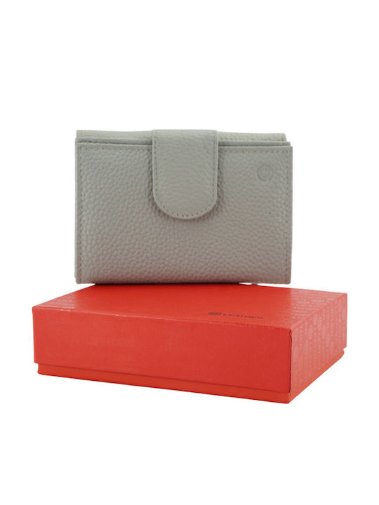 Small Leather Women's Wallet Classic with RFID Gray