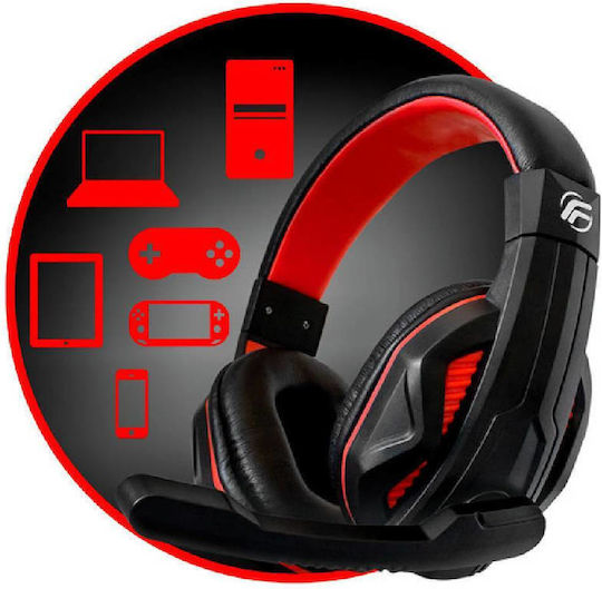 Fenner Soundgame Over Ear Gaming Headset με σύνδεση 3.5mm Κόκκινο