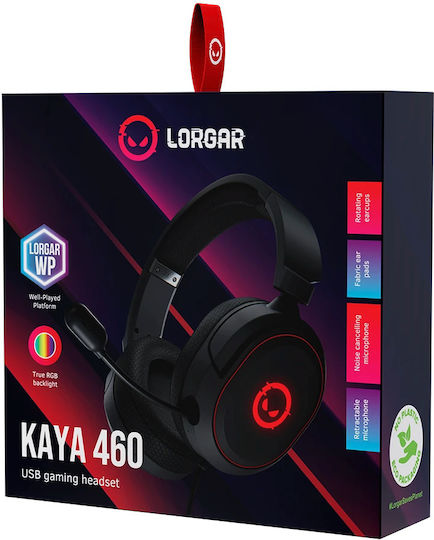 Lorgar Kaya 460 Over Ear Gaming Headset με σύνδεση USB