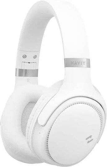 Havit H630BT PRO Ασύρματα / Ενσύρματα Over Ear Ακουστικά με 50 ώρες Λειτουργίας Λευκά